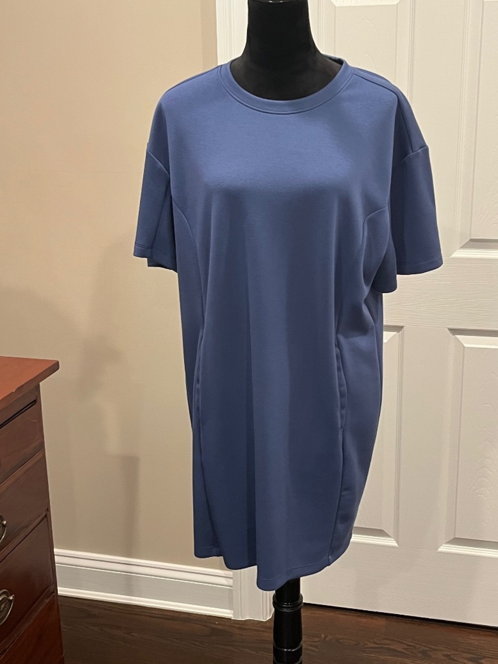 Stylus Slate Blue Casual Jersey T-Shirt Mini Dress L